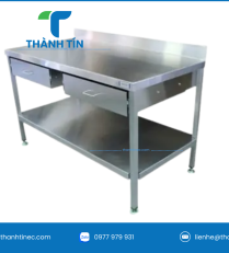 BÀN 2 HỘC KÉO INOX