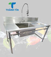 CHẬU RỬA CÓ VÒI PHUN TRÁNG  VÀ LỖ XẢ RÁC