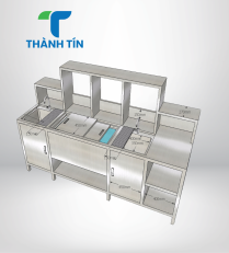 QUẦY PHA CHẾ INOX CÓ KỆ 1 TẦNG