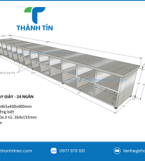 KỆ NGỒI THAY GIÀY INOX - 24 NGĂN