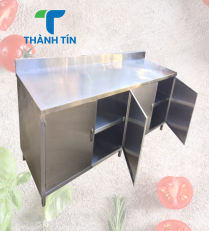 QUẦY TỦ INOX CỬA MỞ 4 CÁNH