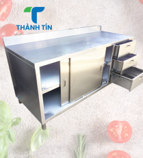 QUẦY TỦ CỬA LÙA 2 CÁNH CÓ 3 HỘC KÉO