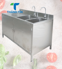 QUẦY TỦ CỬA MỞ 2 HỘC RỬA