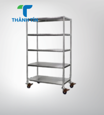KỆ PHẲNG 5 TẦNG INOX DI ĐỘNG