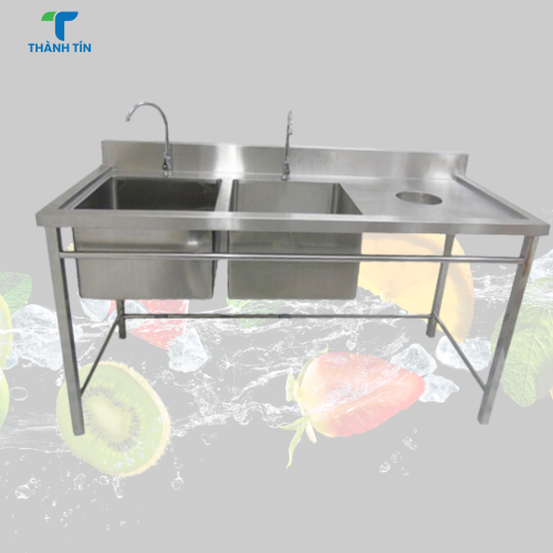 CHẬU RỬA 1, 2, 3 HỘC CÓ LỖ XẢ RÁC