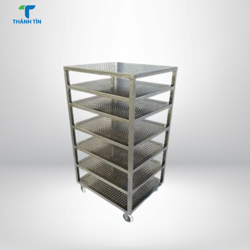 KỆ INOX ĐỤC LỖ DI ĐỘNG PHÒNG SẠCH