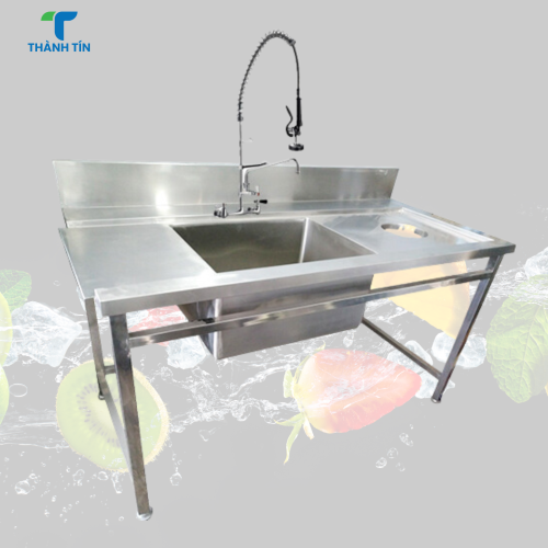 CHẬU RỬA CÓ VÒI PHUN TRÁNG  VÀ LỖ XẢ RÁC