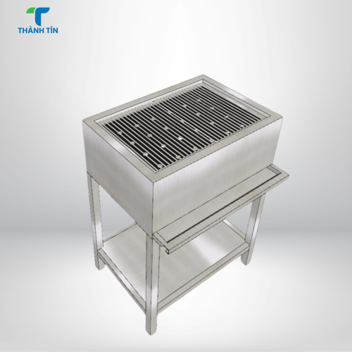 LÒ NƯỚNG THAN CỦI ỐP GẠCH CHỊU NHIỆT CÓ KỆ PHẲNG DƯỚI