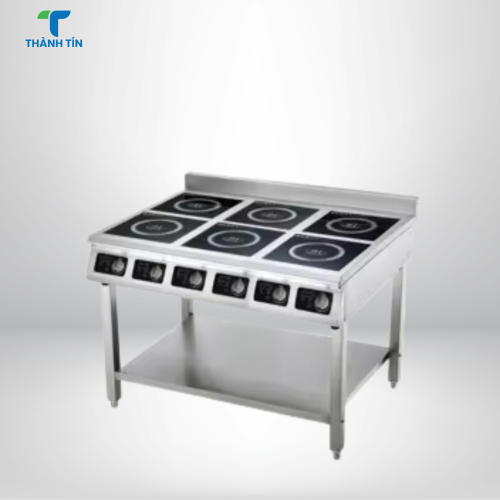 BẾP ĐIỆN TỪ 6 HỌNG CÓ KỆ PHẲNG DƯỚI