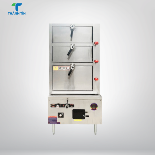 TỦ HẤP HẢI SẢN 3 TẦNG DÙNG GAS