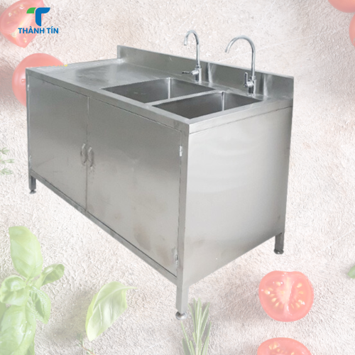 QUẦY TỦ CỬA MỞ 2 HỘC RỬA