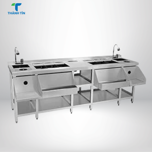 QUẦY PHA CHẾ 2 THÙNG ĐÁ, 2 CHẬU RỬA