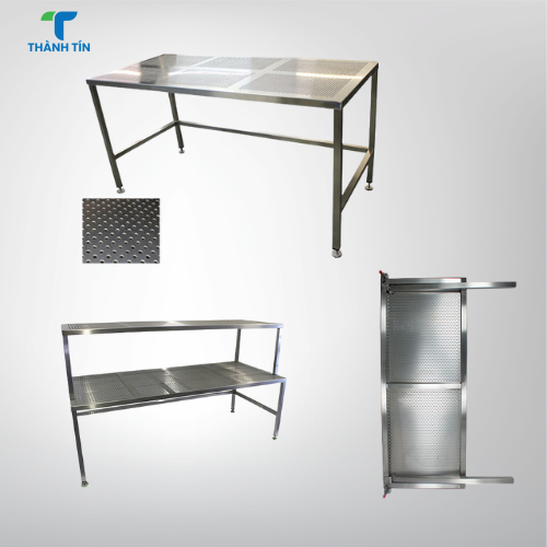 BÀN INOX 1 TẦNG ĐỤC LỖ PHÒNG SẠCH