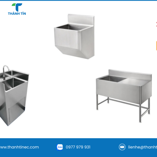 CHẬU RỬA INOX 1 HỘC PHÒNG SẠCH
