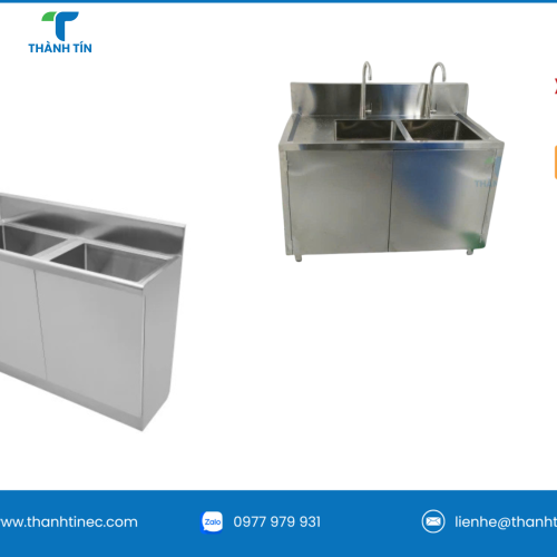 CHẬU RỬA INOX 2 HỘC PHÒNG SẠCH