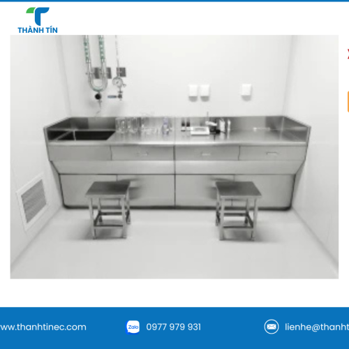 CHẬU RỬA INOX PHÒNG SẠCH TÍCH HỢP BÀN THAO TÁC