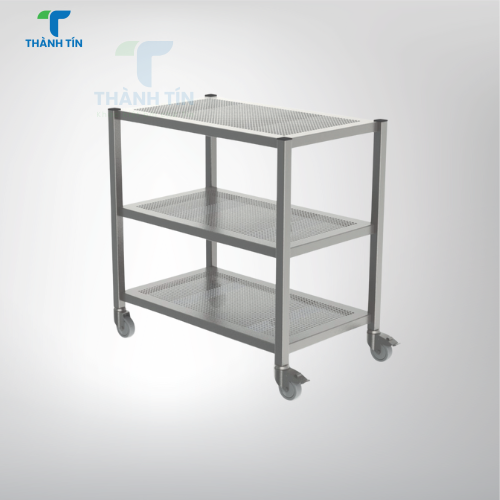 KỆ ĐỤC LỖ 3 TẦNG INOX DI ĐỘNG