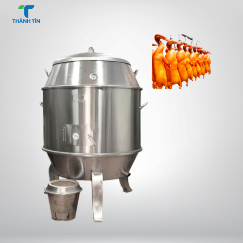 LÒ QUAY VỊT CHÂN CONG 90 INOX (10-12 CON) DÙNG THAN